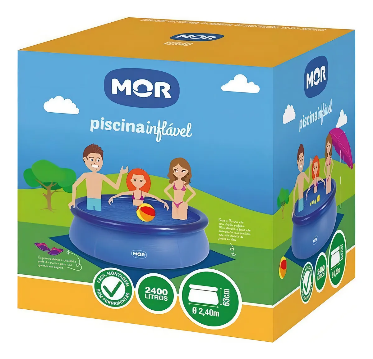 Mor Splash Fun Piscina Inflável Redonda 2.400 Litros Mor Azul - Imagem 2