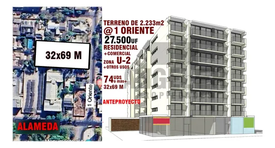 2.223 M2 Terreno Desarrollo Inmobiliario- 1 Oriente/alameda