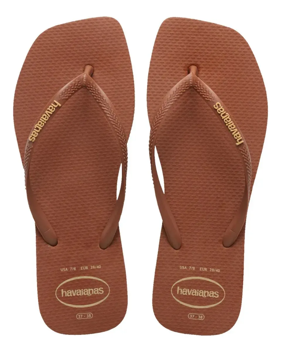 Chinelo Havaianas Slim Square Logo Pop Up