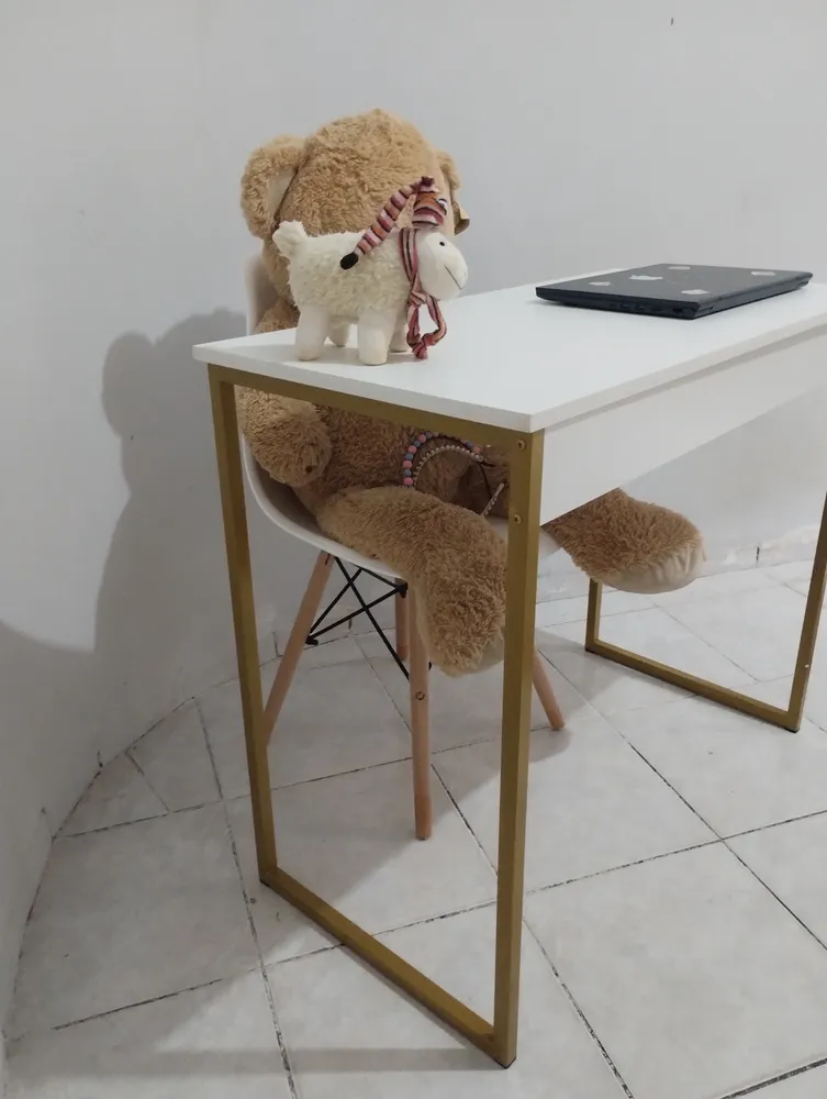 Escrivaninha Industrial Mesa Estudo Aparador Office Aço Mdf - Imagem 3