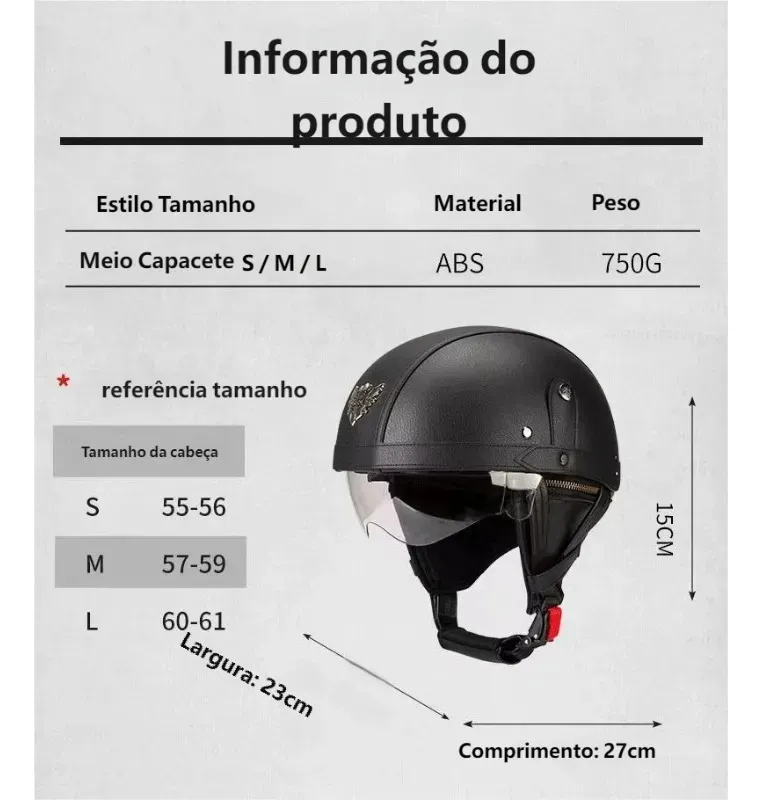 Capacete Retro Marrom Old School Café Racer Scooter Moto — foto 9