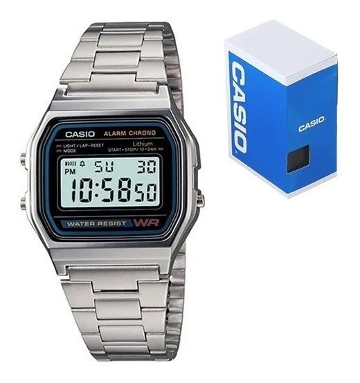 Reloj Casio A158 Moda Vintage Plateado | Meses sin intereses