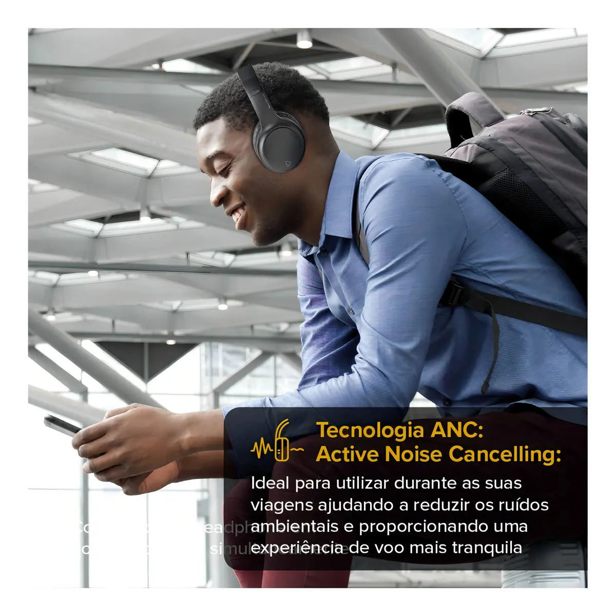 Headphone Bluetooth i2GO Bass 550 ANC Cancelamento De Ruído e 33h de bateria