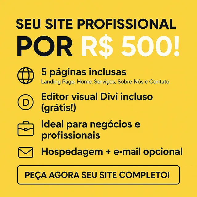  Criação De Site Profissional Por R$ 500,00!