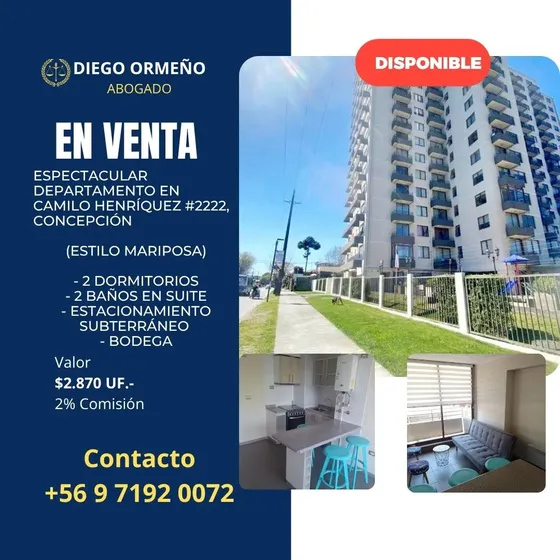 Departamento Estilo Mariposa 2d, 2b, 1e, 1bd