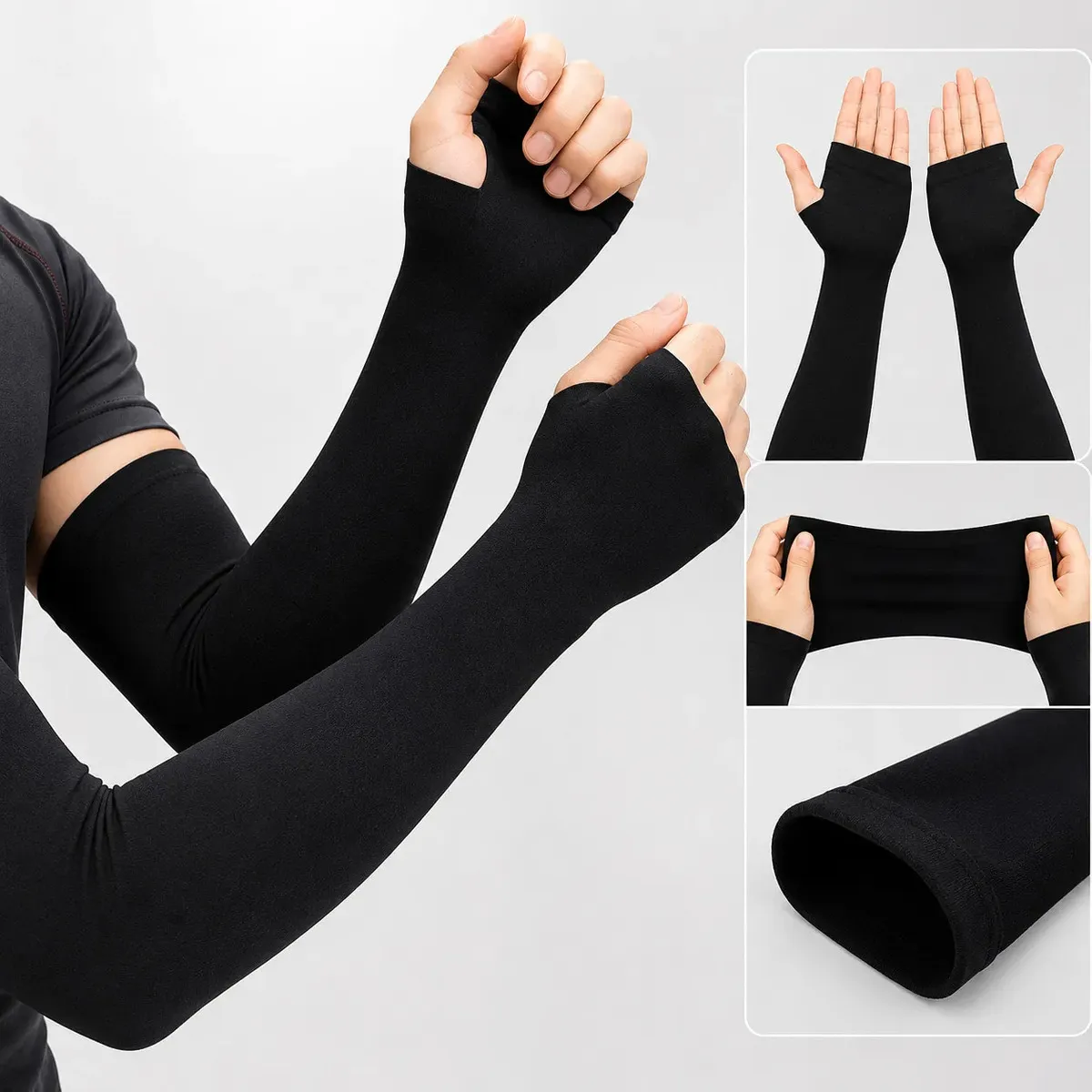 Kit 2 Pares Manguito Uv50+ Proteção Solar Compressão Para Ciclismo Corrida Bike Moto Academia Treino Esportivo Manga Respirável Secagem Rápida Confortável Unissex Alta Performance - Norvix — foto 5