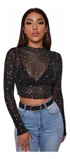 Blusa transparente con estrellas hotsell