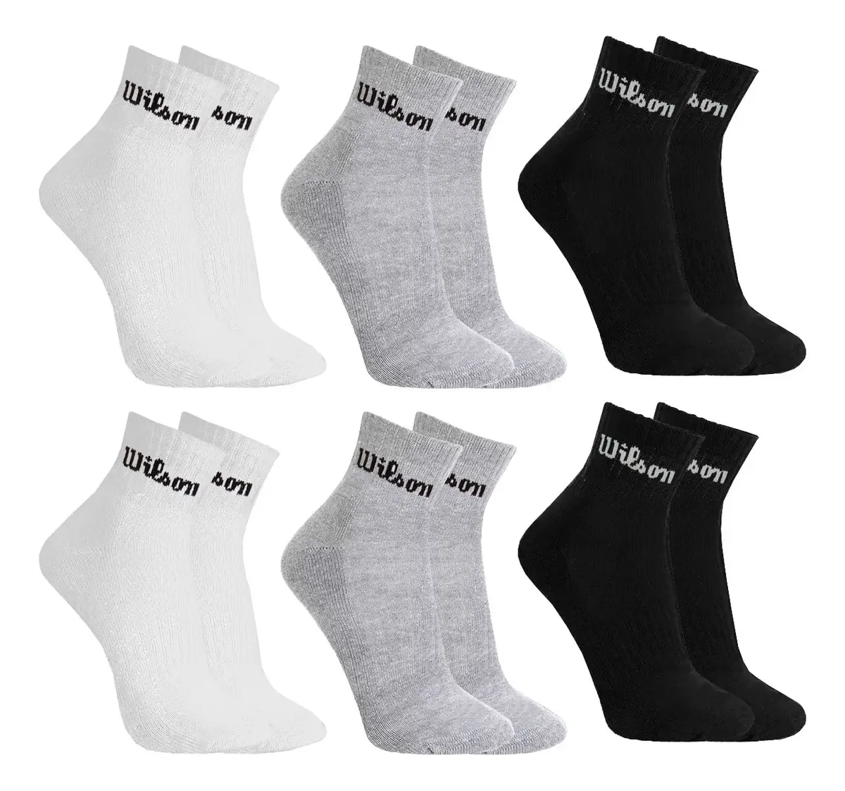 Kit 6 Pares Meias Wilson Cano Médio Masculino Adulto