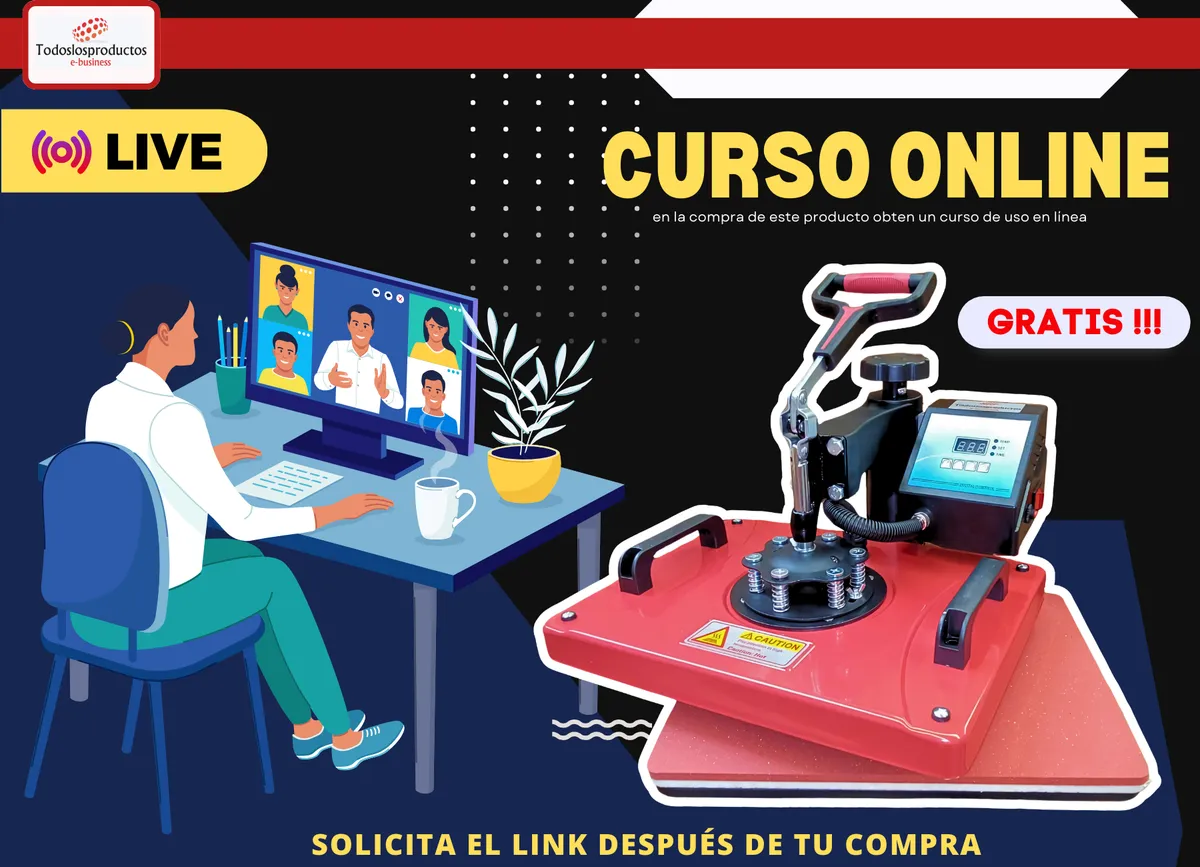 Kit Combo Sublimar 8 En 1 Plancha Para Tazas Gorras Playera - Vista 5