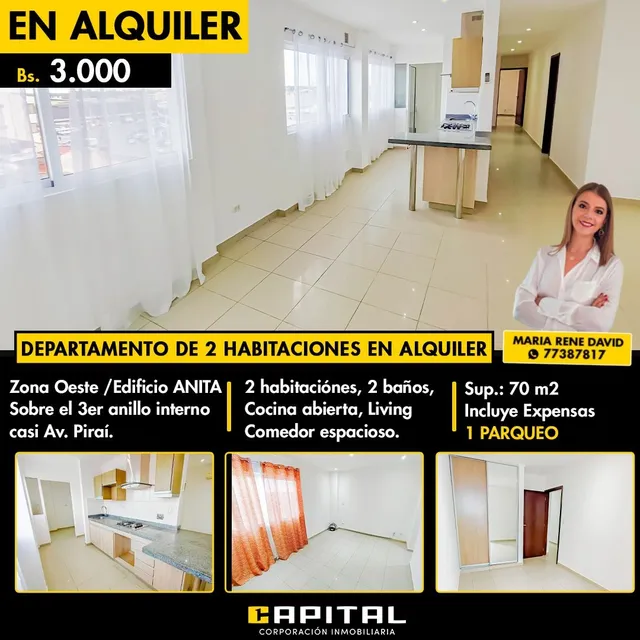 Departamento De 2 Dormitorios En Alquiler - Edificio Anita