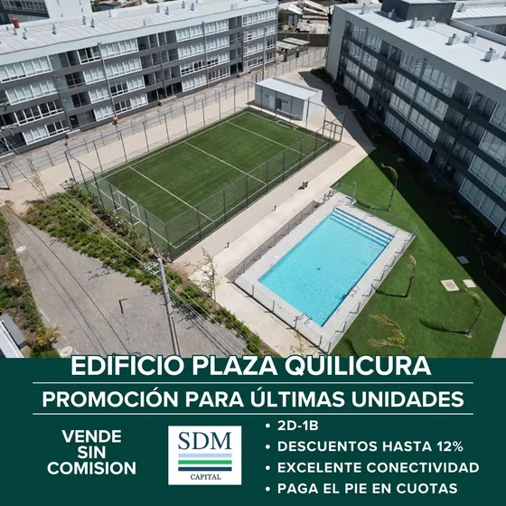 Ultimas Unidades Dptos 2d1b Quilicura, Subsidio Rebaja Tasa