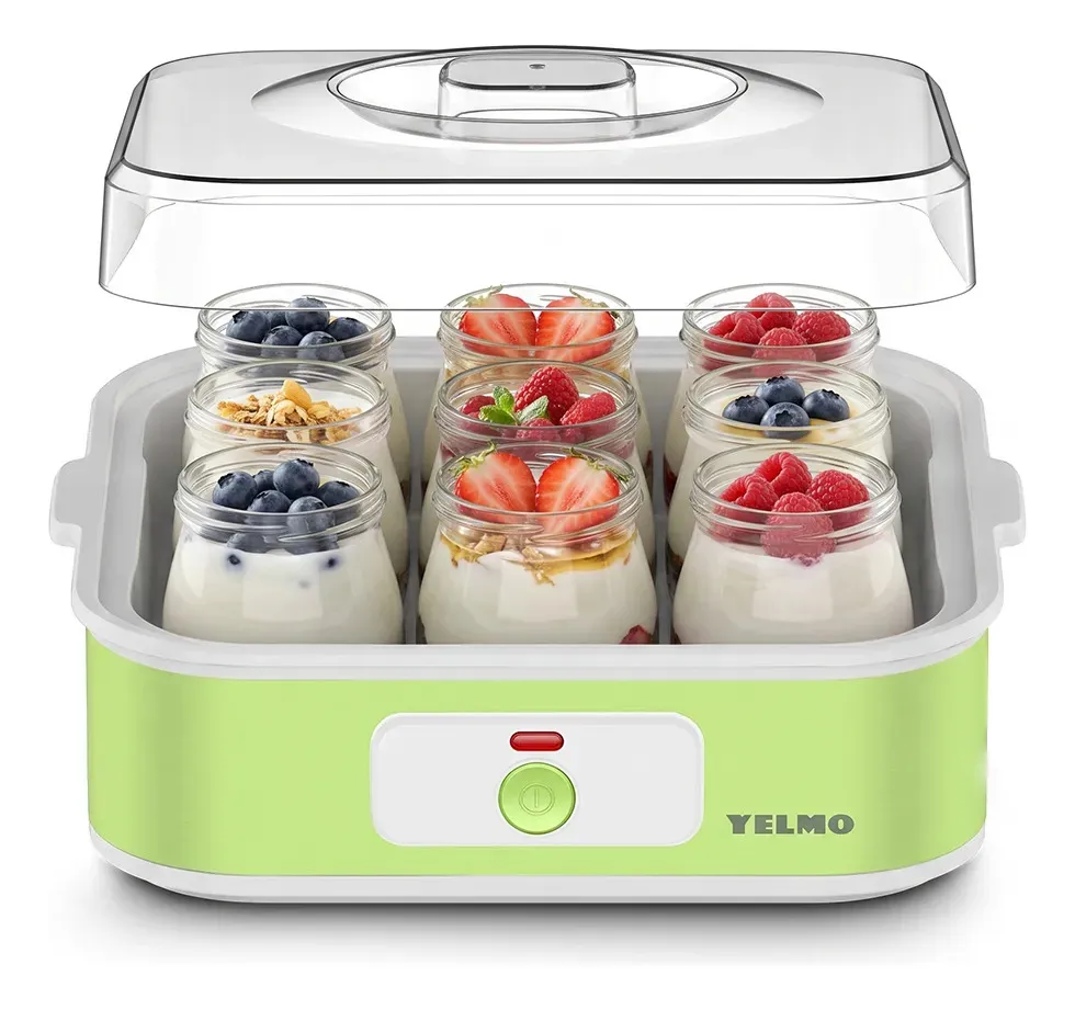 Yogurtera Electrica Yelmo YG-1709 20W Acero Inoxidable 9 Jarros 180ml 1.62L 20W
