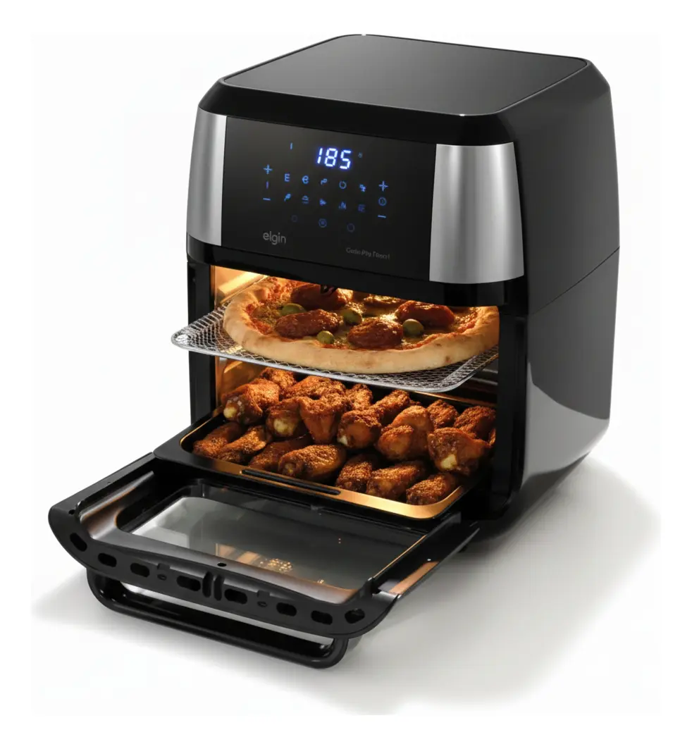 Fritadeira Air Fryer Forno Elétrico Digital Oven Fry 12 Litros Elgin Cor Preto