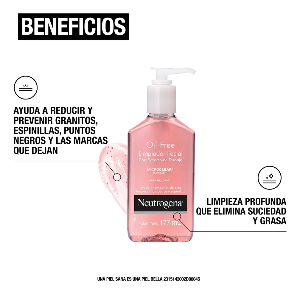 Gel Limpiador Facial Neutrogena Oil Free Toronja 177 Ml