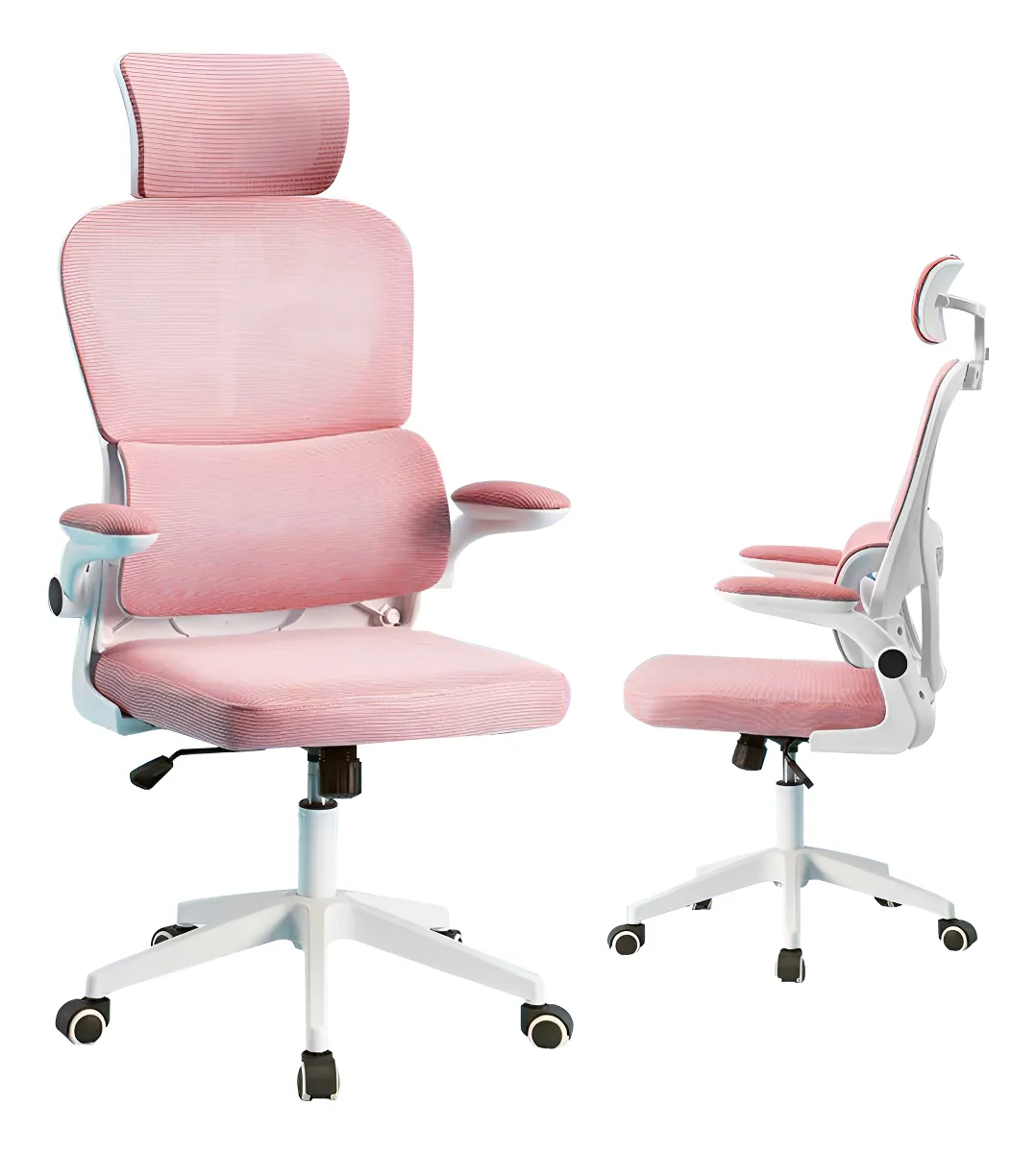 Cadeira De Escritório Confort Ergonômico Apoio De Lombar Cor Rosa Material Do Estofamento Malha Python Fly XHOCB07