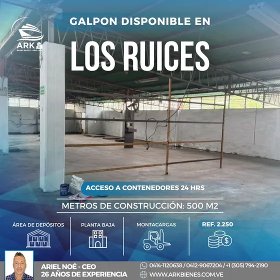 (#1209) Galpón 500m2 En Los Ruices - Caracas