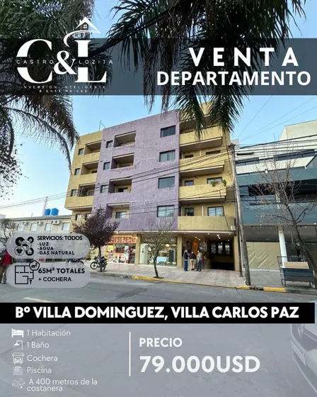 Departamento De 1 Dor, C/cochera, Piscina, Edificio Hipolito Park En B° Villa Dominguez- Villa Carlos Paz