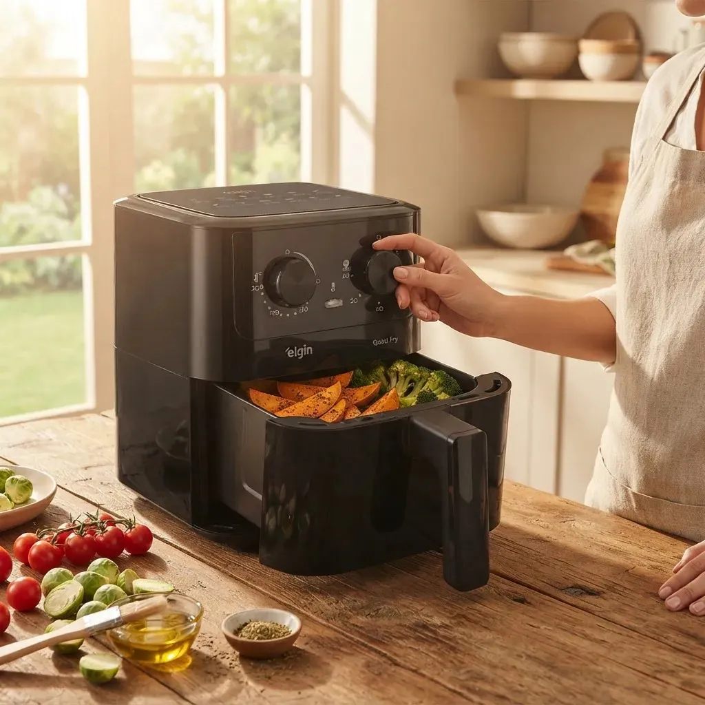 Grelha removível e bandeja coletora da Air Fryer Elgin Quad Fry