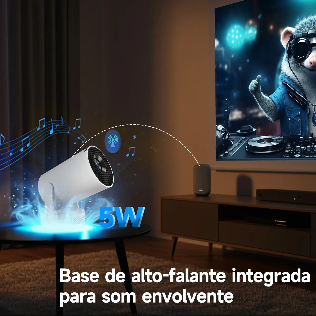 Projetor Magcubic Mini 8k Full Hd Hy300pro+ Portátil Android 14 Smart Wifi6 Bluetooth 5.4 Led 260ansi Cinema Home Com... Cinza 127/220v