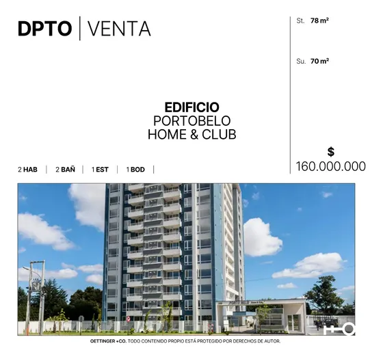 Departamento En Venta - Edificio Portobelo Home & Club