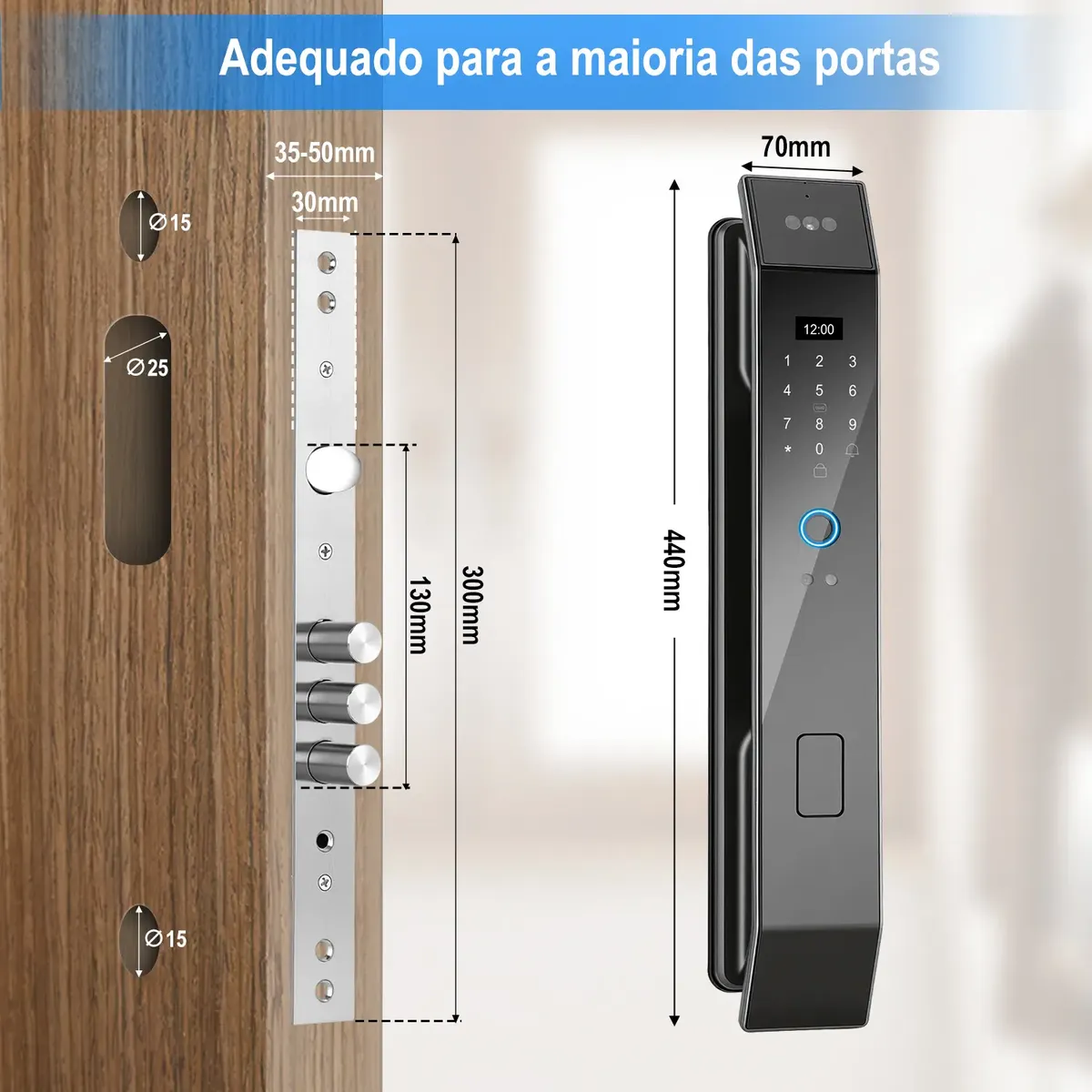 Fechadura Eletrônica Inteligente Preto com WiFi Tuya — foto 9