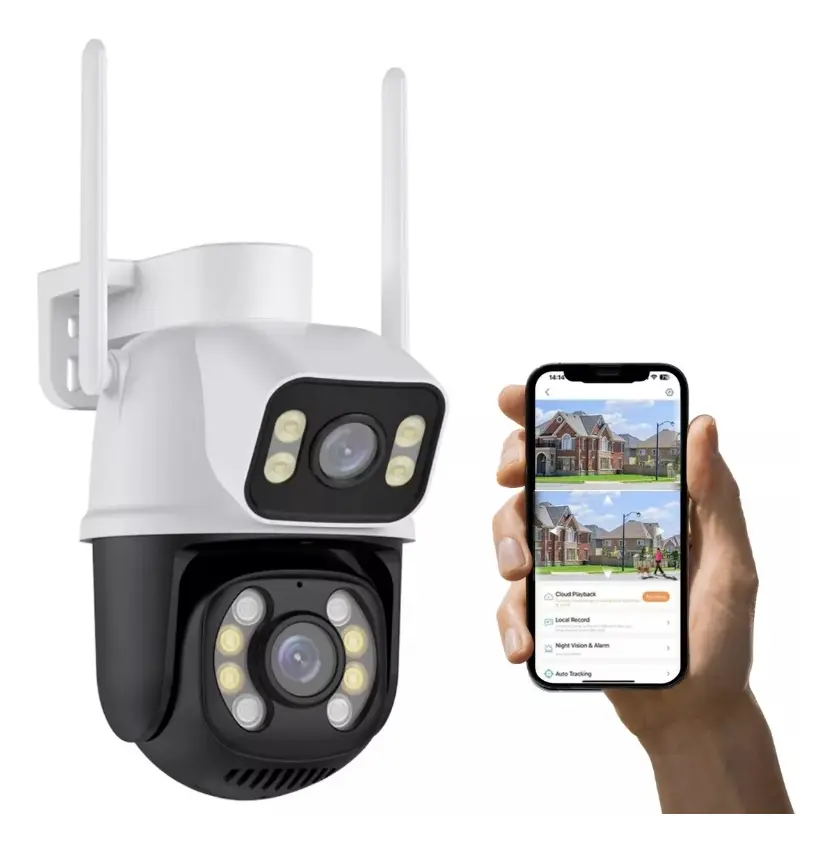 Câmera WiFi Full HD Externa Lente Dupla IP66 Maxnova