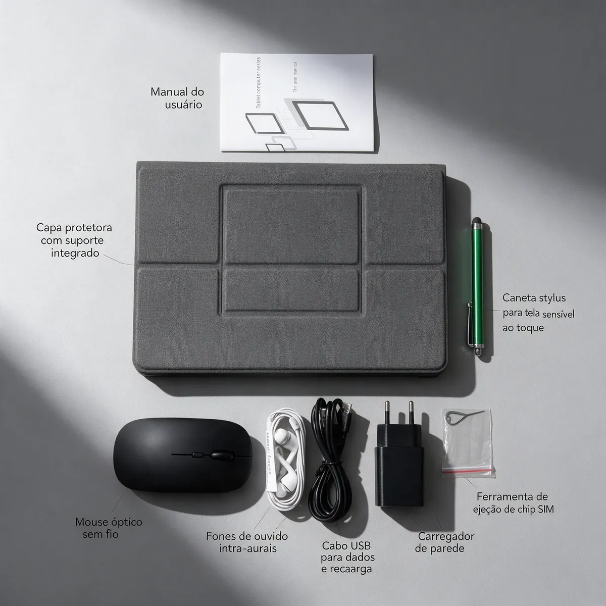 Tablet 10.1 4g Chip 16gb 512gb + Teclado Mouse Caneta Capa - foto 4
