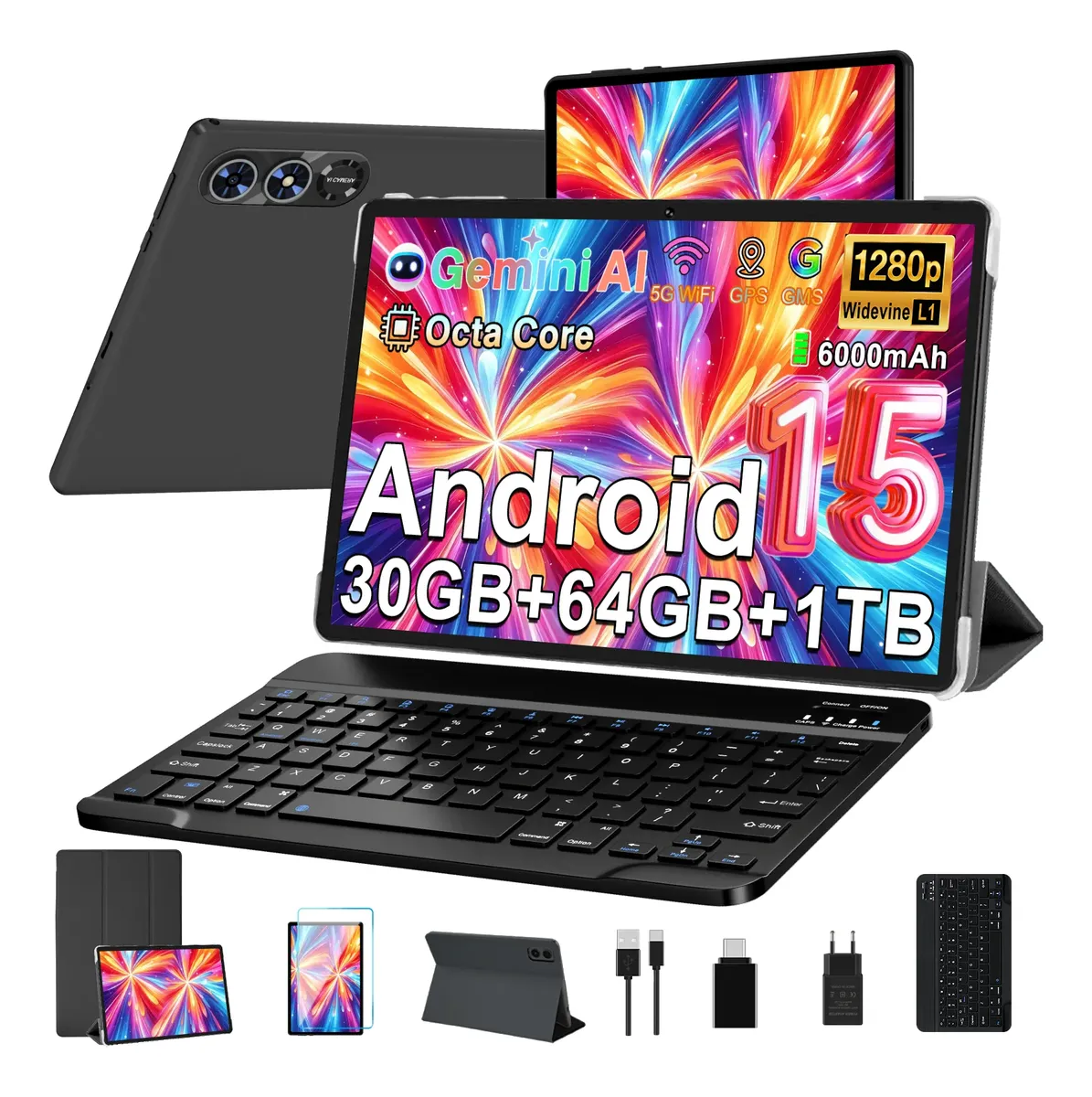 Tablet 10  Android 15 30gb+64gb Rom Wifi 6 Com Mouse Teclado - foto 2