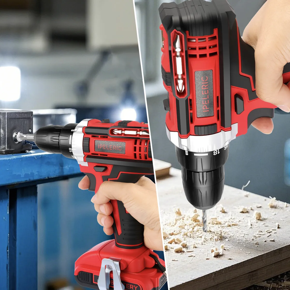 Kit Desatornillardor Electrico Taladro Inalámbrico 2 Batería
