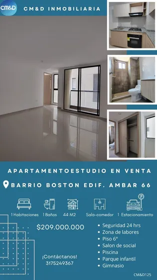 En Venta Apartaestudio Para Estrenar En Boston