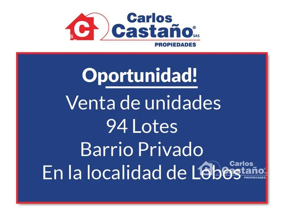 Oportunidad! 94 De Lotes En Venta (cerca De Lobos).