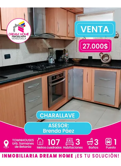 Townhouses En Venta  Urb. Samanes De Betania - Charallave