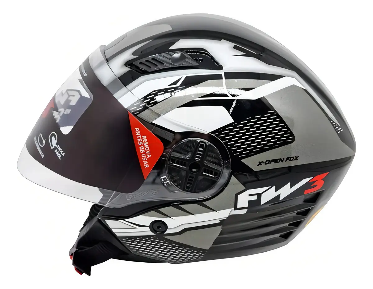Capacete para moto aberto FW3 X Open UP Fox Integral X OPEN grafite brilhante tamanho 60