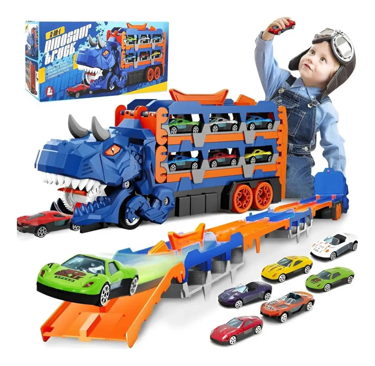 Caminhão Dinossauro com 6 Carrinhos