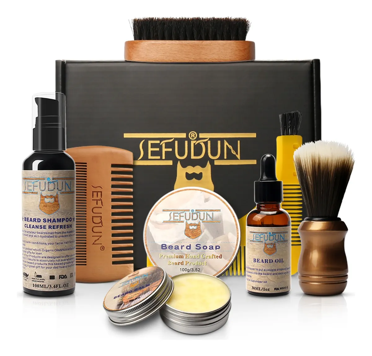 Kit Barba Cuidado Para Herramientas Hombres De Aseo 10 Pzas