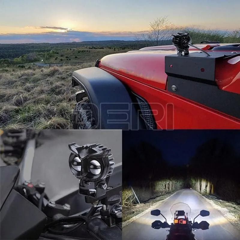 Par Luces Led Auxiliares Faros De Lupa Para Auto Moto 80w