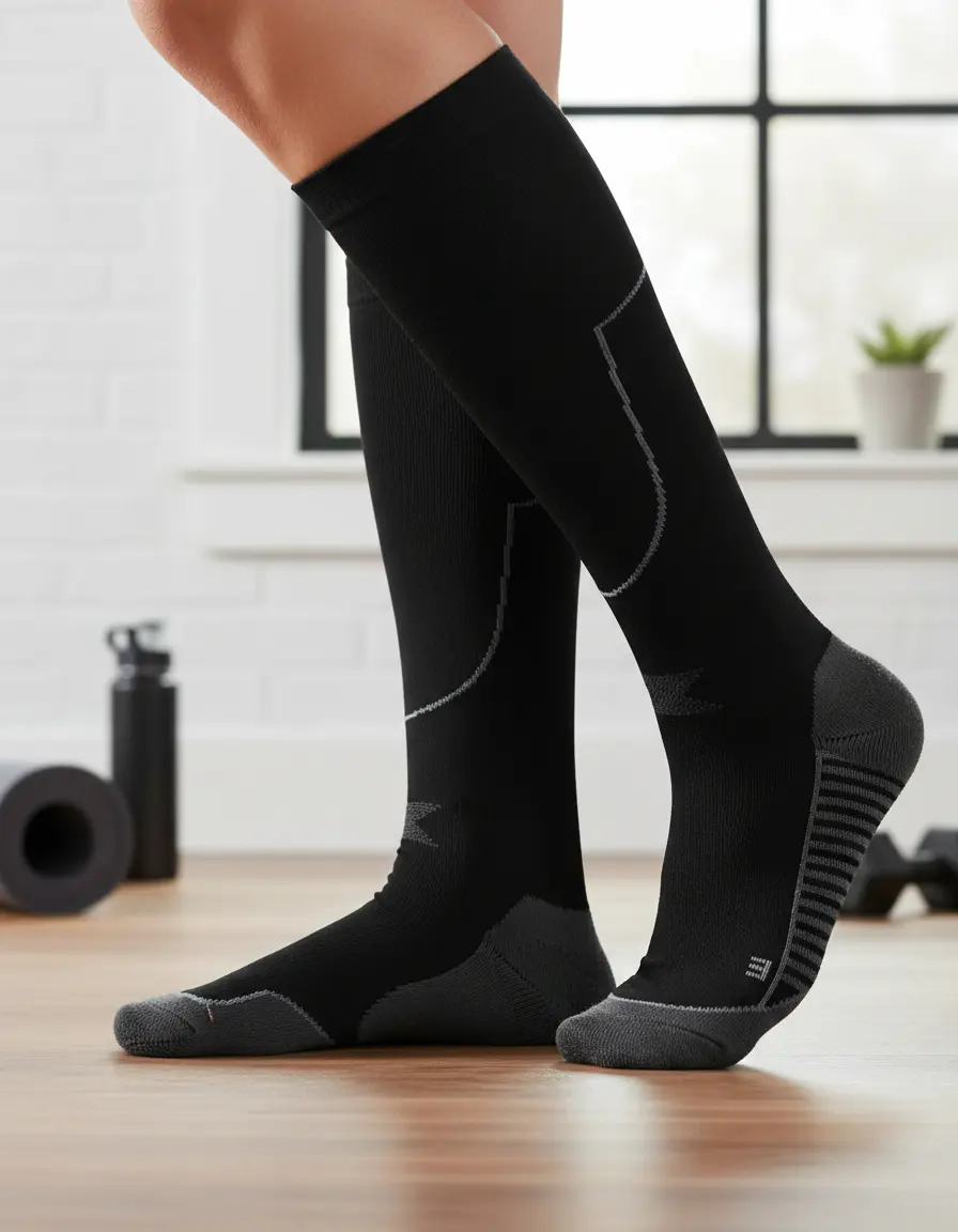 Meia Lupo Alta Compressão 3/4 Fio Emana Power Fit Running