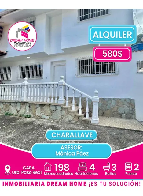 Casa En Alquiler  Urb. Paso Real  Charallave 