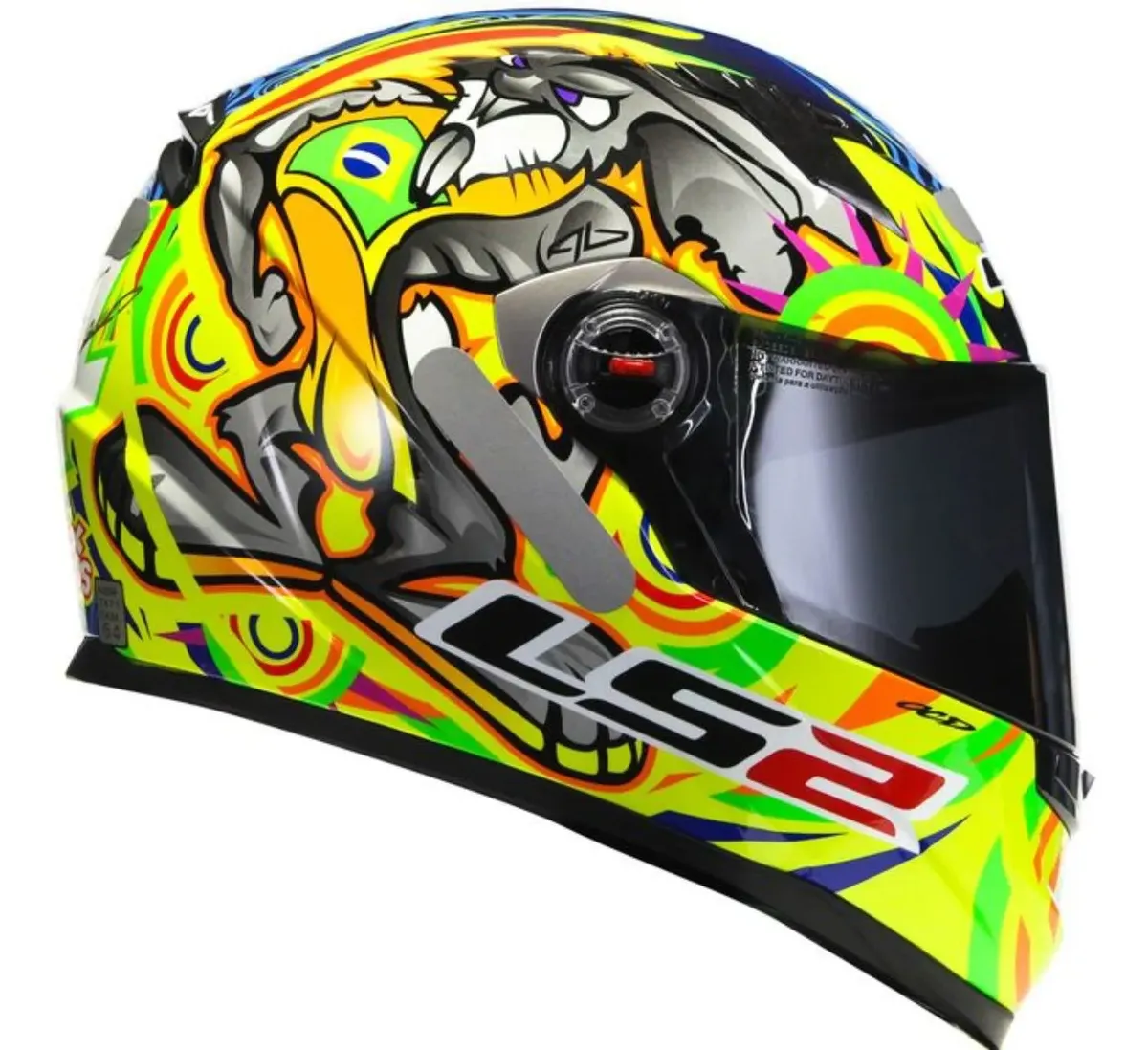Capacete Ls2 Ff358 Classic Alex Barros Replica Amarelo