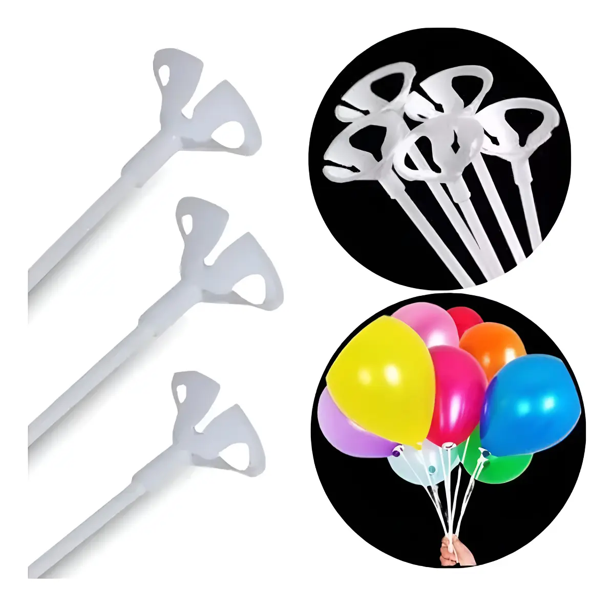 Vareta Pega Balão 30 Cm - 100 Un - Cor A Escolher