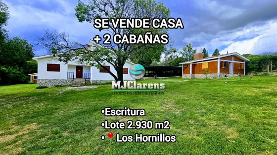 Se Vende Casa + 2 Cabañas Escritura Y Planos Los Hornillos
