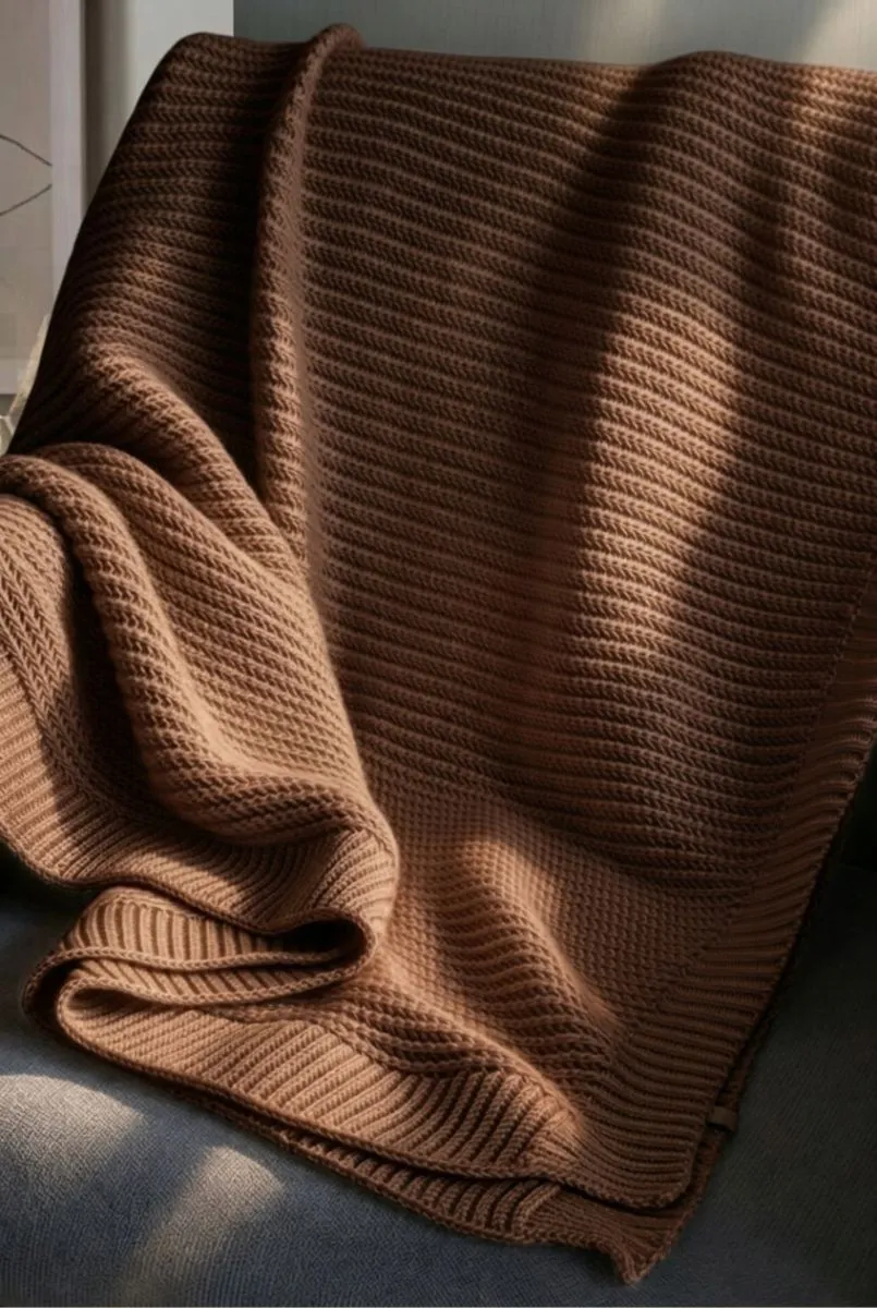 Manta Peseira Tricô Lisa 200x100cm Sofá Cama Decorativa