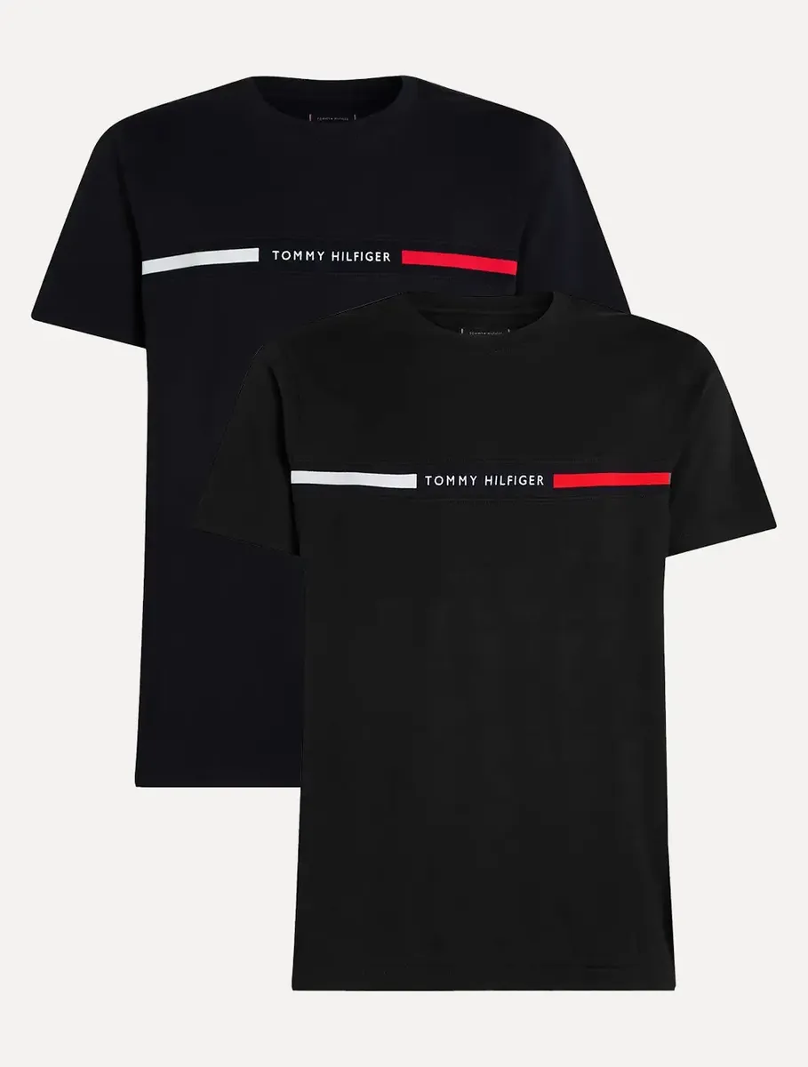 Kit Camisetas Tommy Hilfiger Insert Azul Marinho/preta 2un