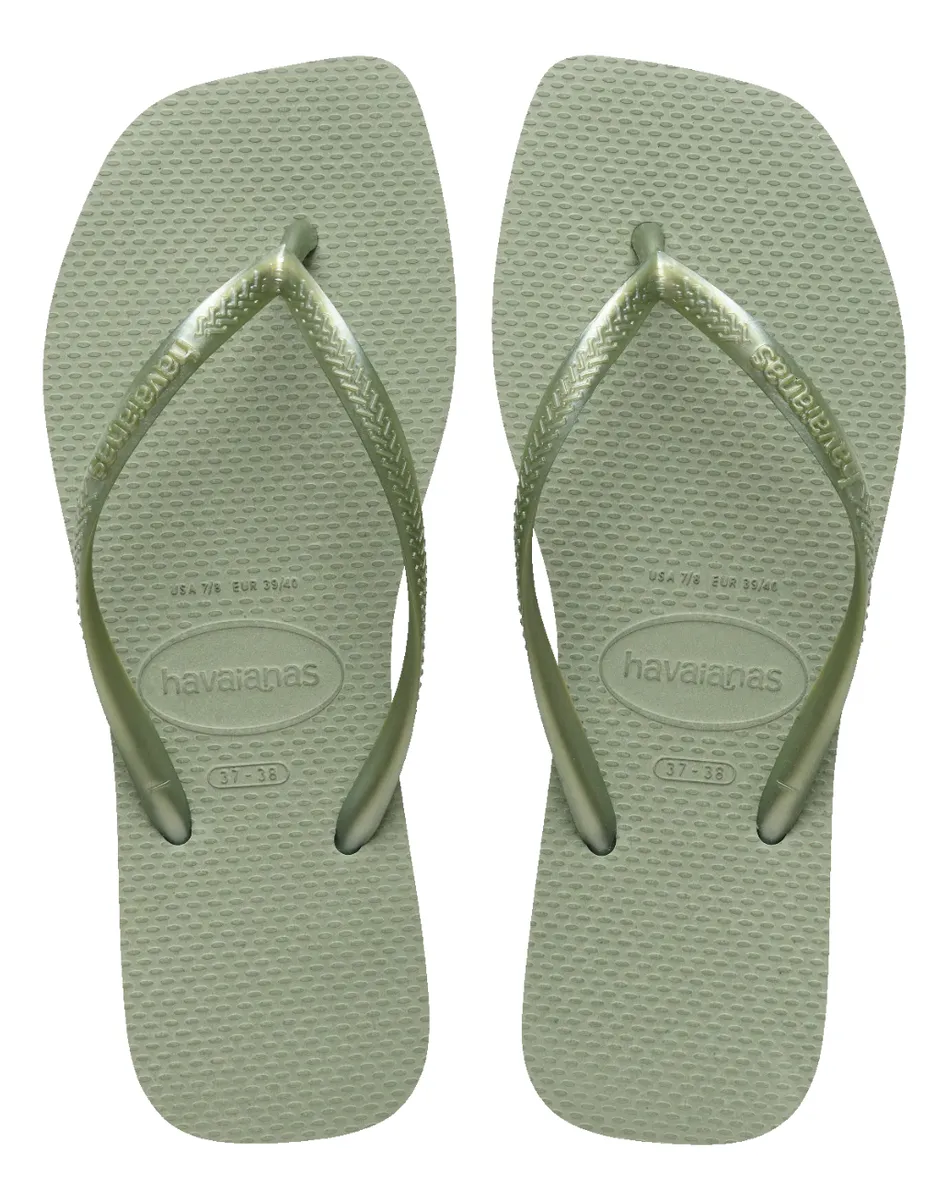 Chinelo Havaianas Slim Square Quadrada Verde Feminino