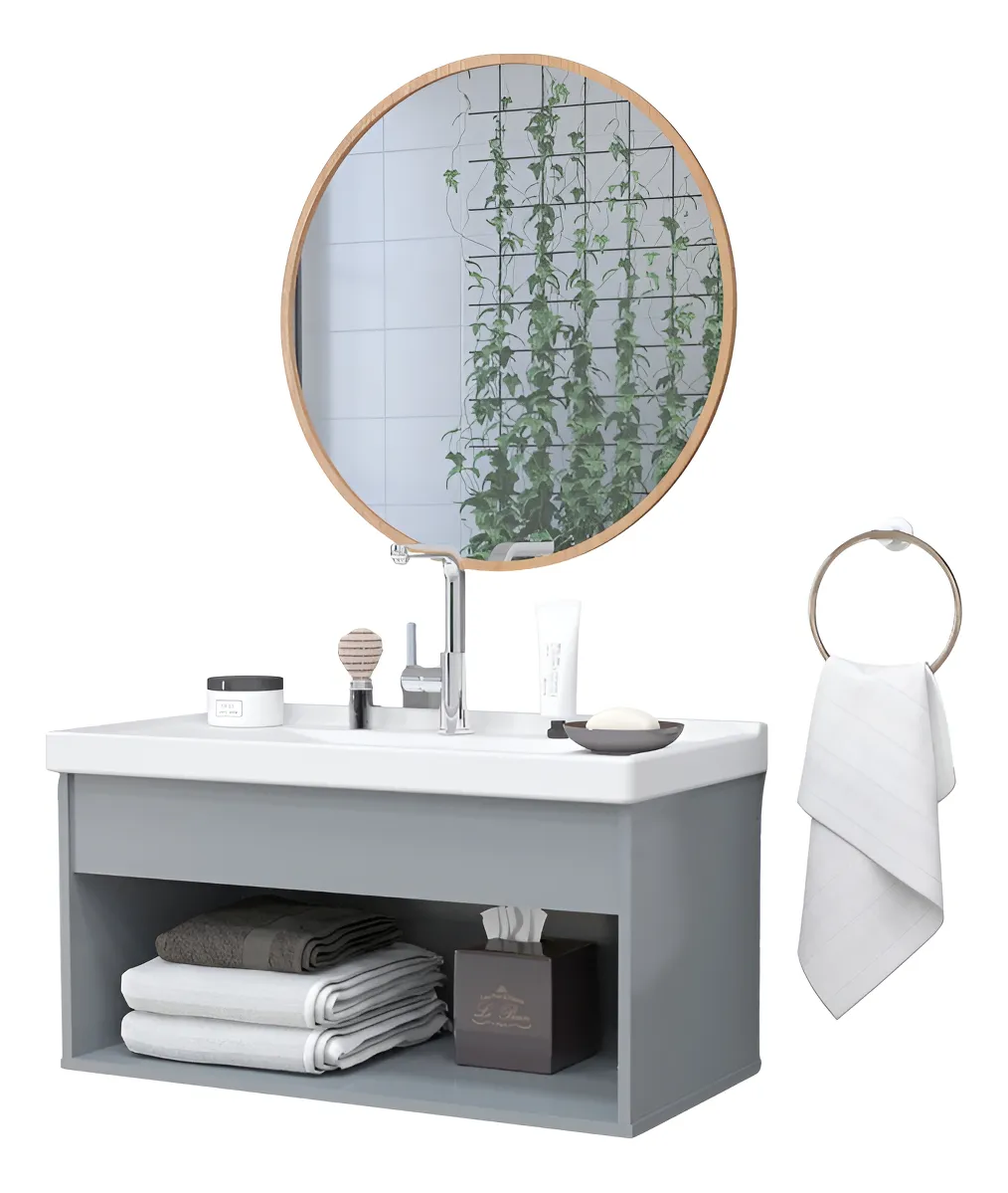 Gabinete Banheiro Em Mdf + Cuba Pia - Zoff Riverzza - Imagem 4