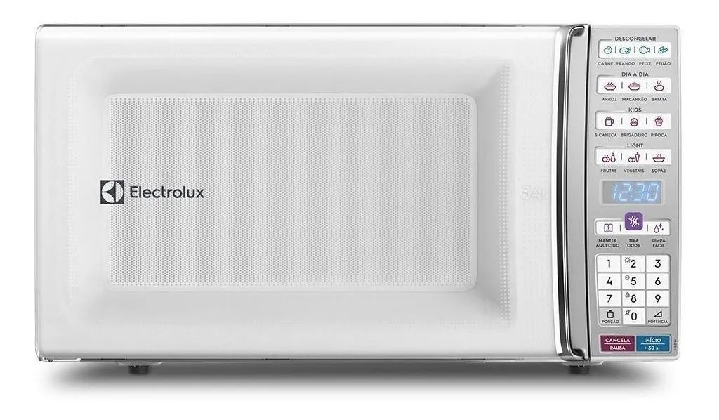 Micro-ondas Electrolux de bancada Branco com Função Tira Odor e Manter Aquecido 34L MEO44