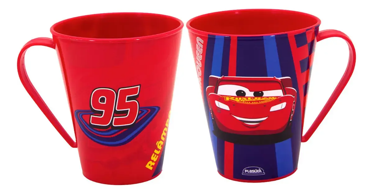Caneca Infantil Carros Disney Relâmpago McQueen