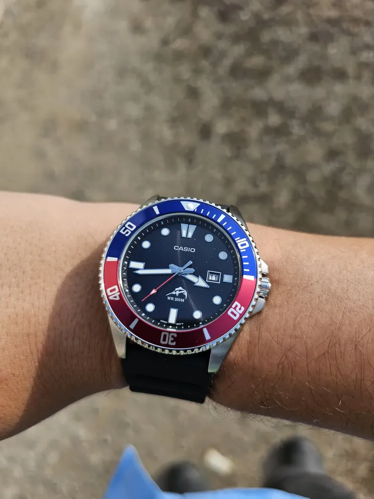 Relogio Casio Duro Marlin Pepsi Diver Mergulho Mdv106b-1a2v