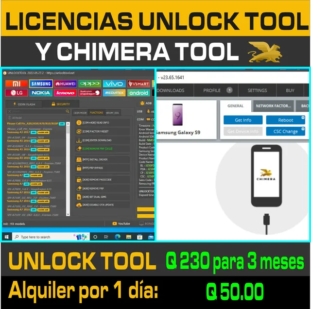 Licencia O Alquiler De Unlock Tool