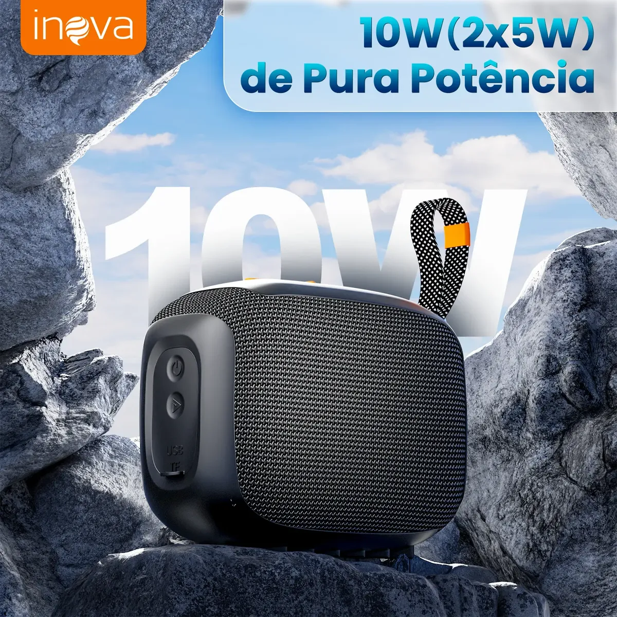 Caixa de Som Bluetooth Inova, 10W de potência